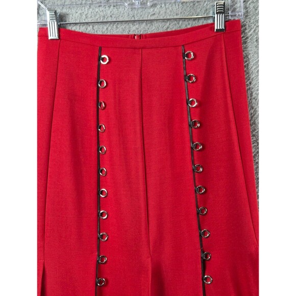 Anthropologie A-Line Skirt Beatrice B 0 (38) Red Wool Flounced Embellished - Picture 5 of 10